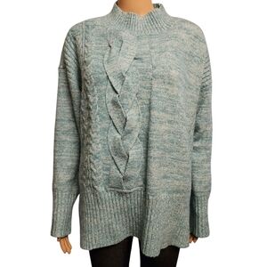 Simply Vera Women's Mock Neck Shimmer Light Blue Sweater Size L